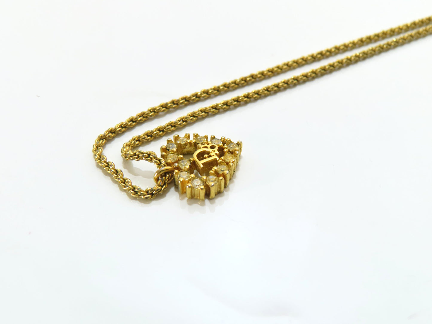 Christian Dior Gold Rhinestone Necklace