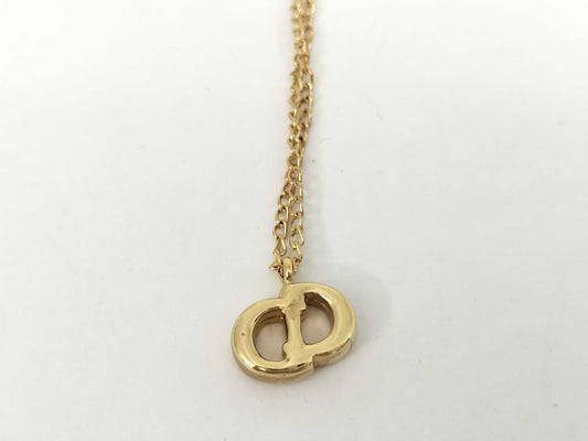Dior Gold CD Logo Necklace with Non-Original Chain