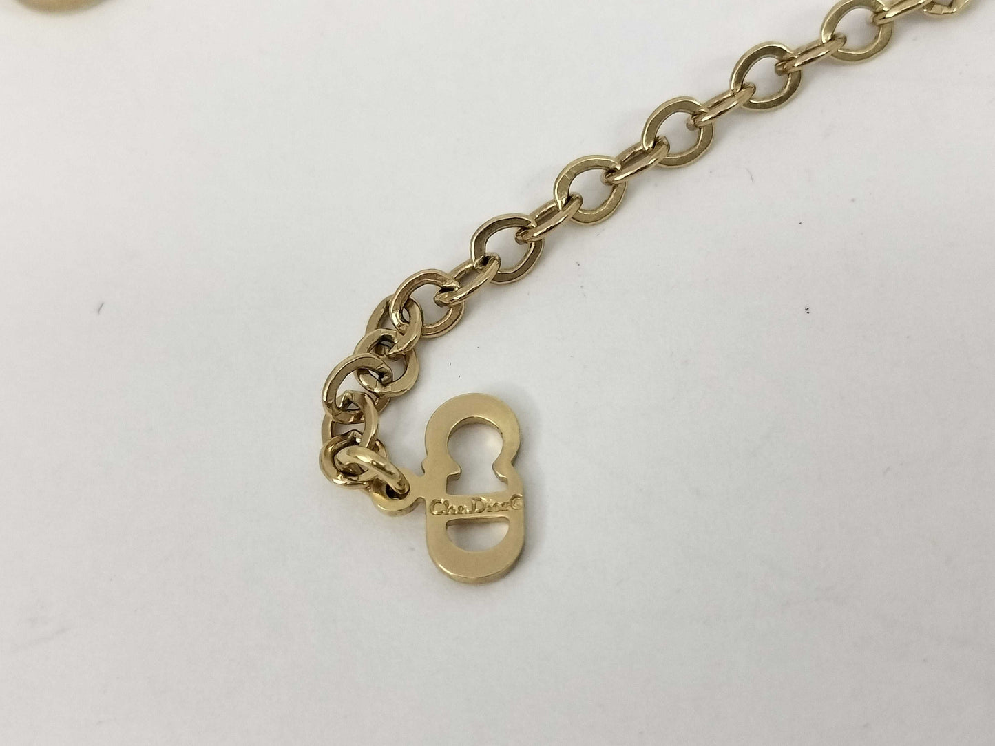 Dior Gold CD Logo Necklace with Non-Original Chain