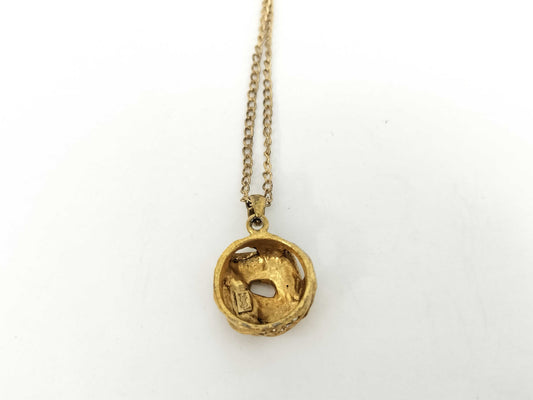 Yves Saint Laurent Yves Saint Laurent Gold Rhinestone Necklace with Non-Original Chain