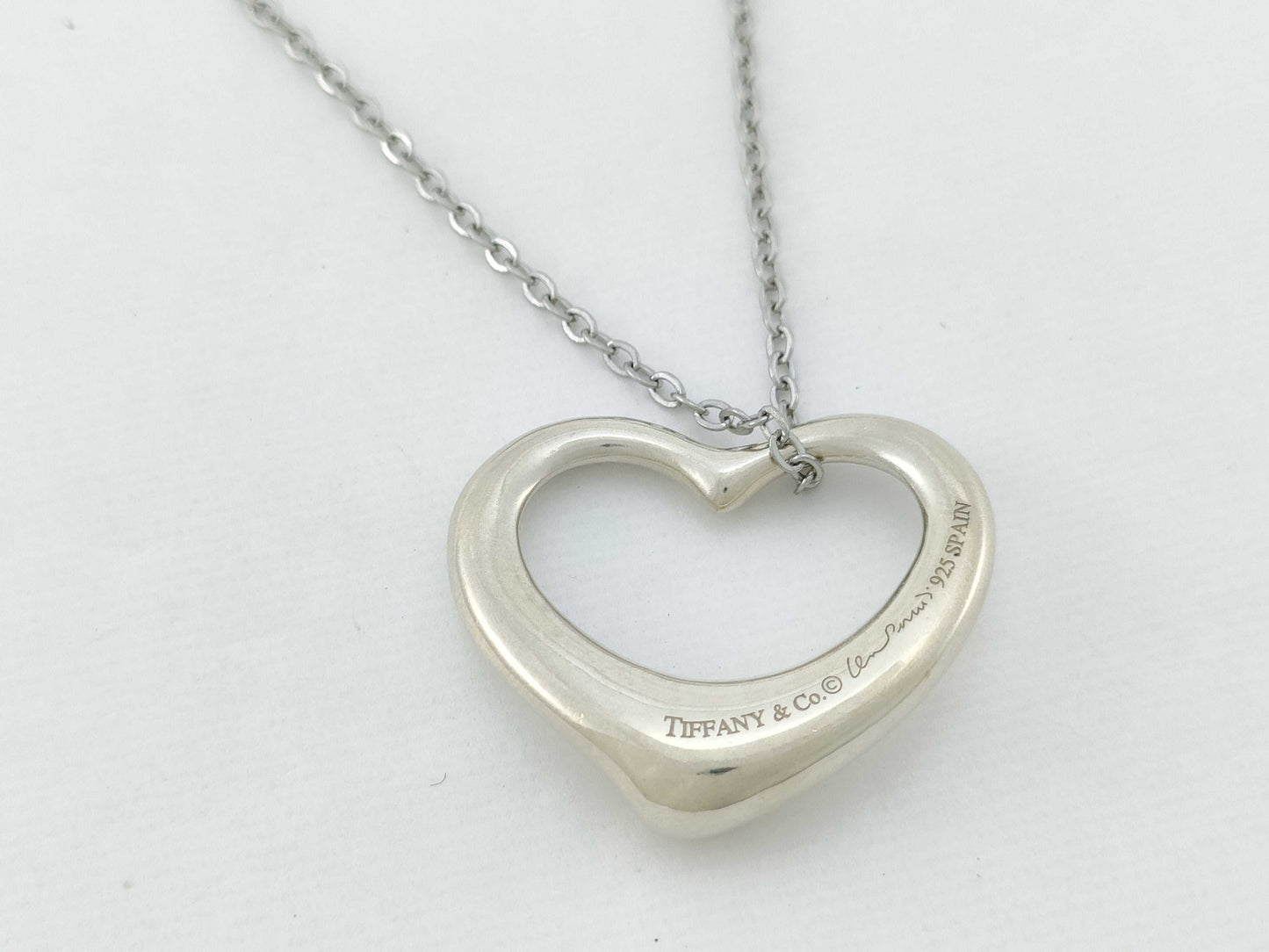 Tiffany & Co. Tiffany Necklace Open Heart 925 Non-Original Chain Necklace