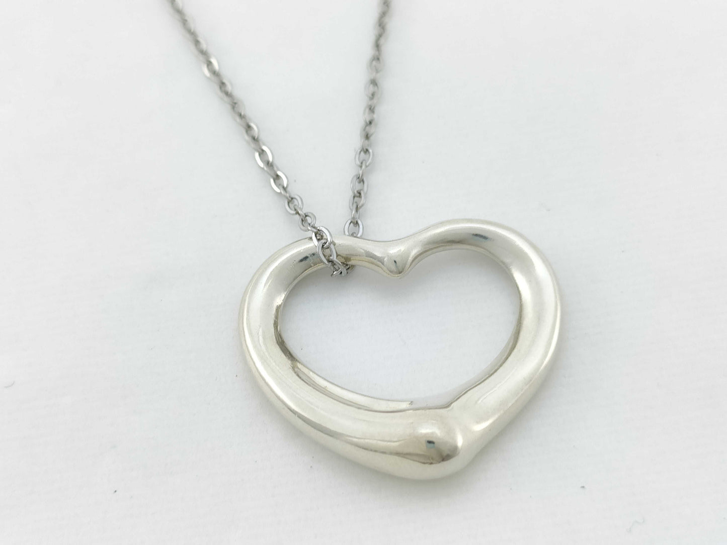 Tiffany & Co. Tiffany Necklace Open Heart 925 Non-Original Chain Necklace