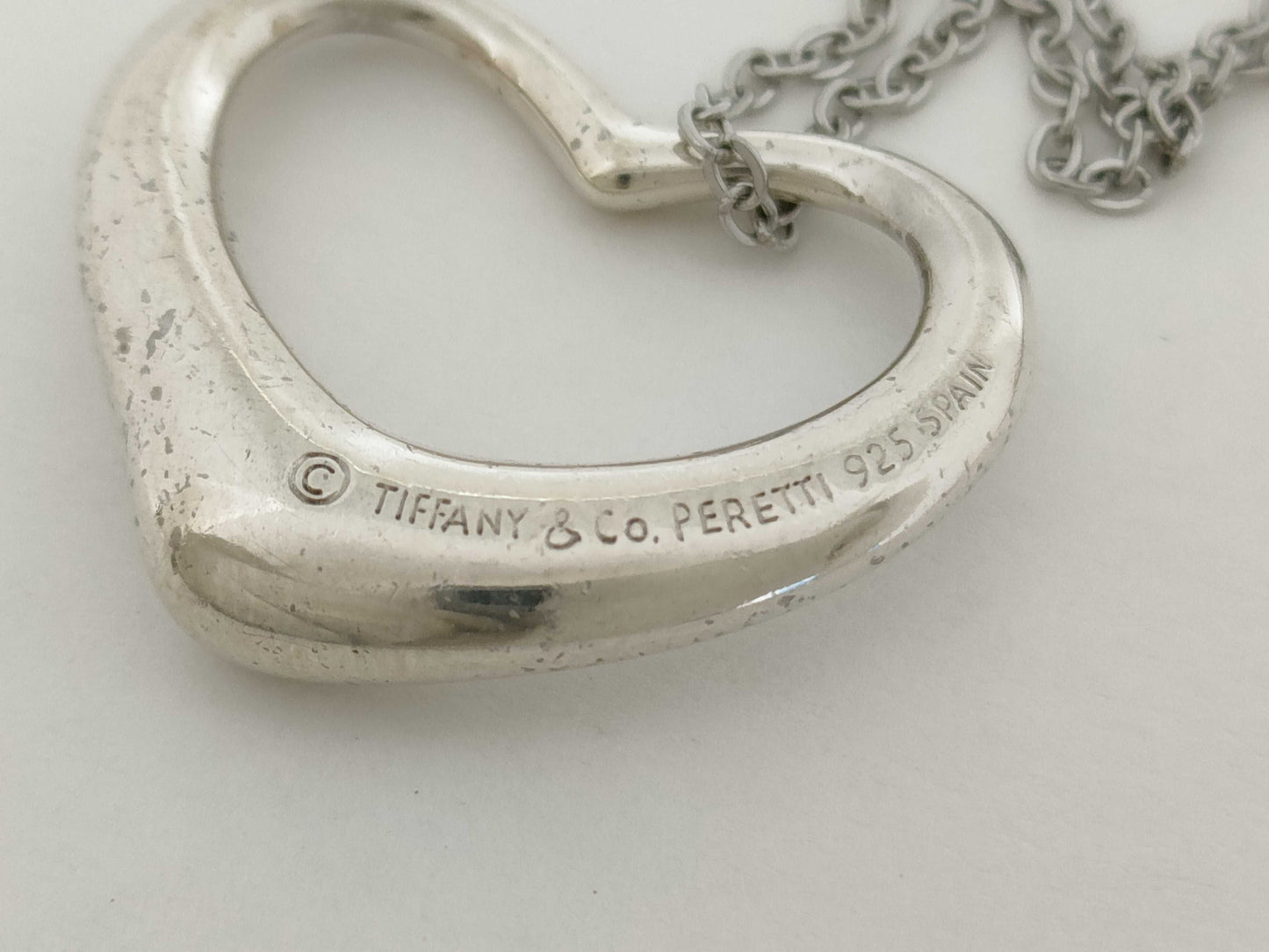 Tiffany & Co. Open Heart Tiffany Necklace Open Heart 925 Non-Original Chain Necklace