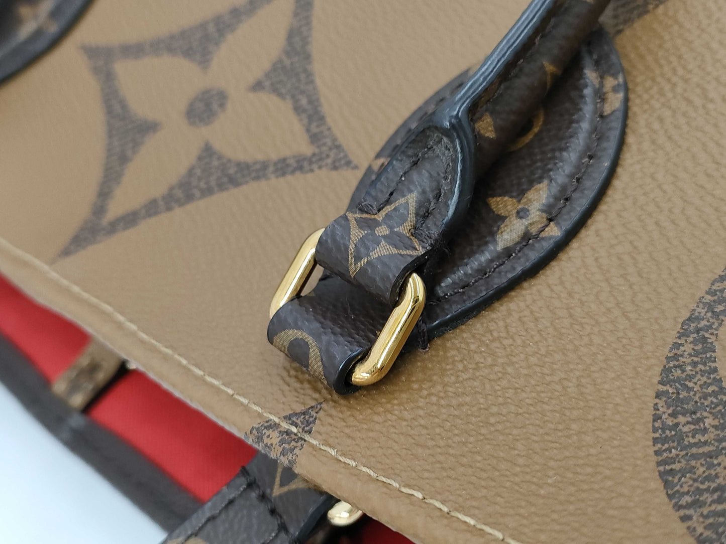 LOUIS VUITTON Monogram Giant On the Go GM M44576 DU3119 Brown RFID Enabled Tote Bag