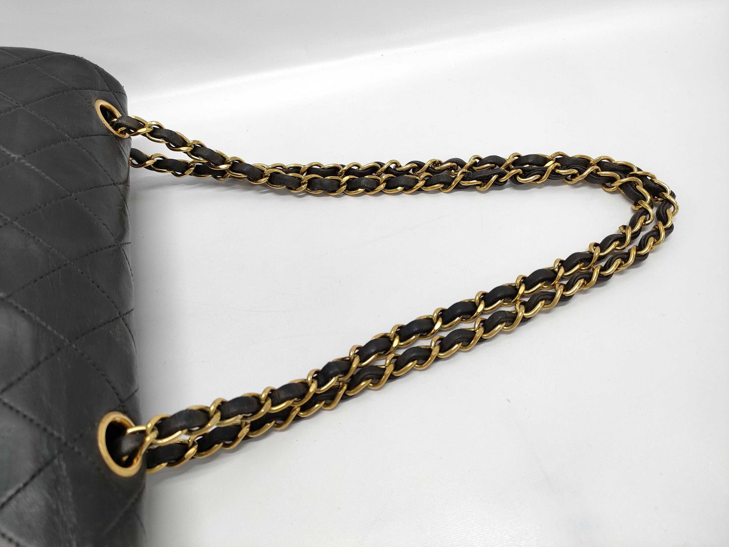 CHANEL Matelasse 25 Lambskin Double Flap Double Chain Bag in Beige with Gold Hardware, A01112 Shoulder Bag
