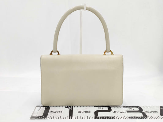 HERMES Ringdo Leather Off-White Handbag