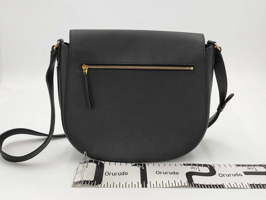 CELINE Leather Shoulder Bag in Black