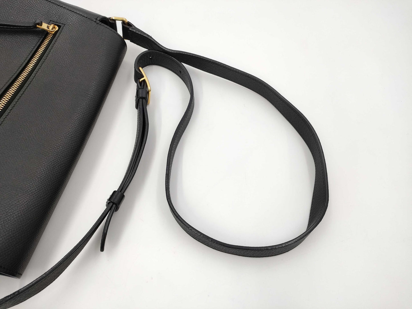 CELINE Leather Shoulder Bag in Black