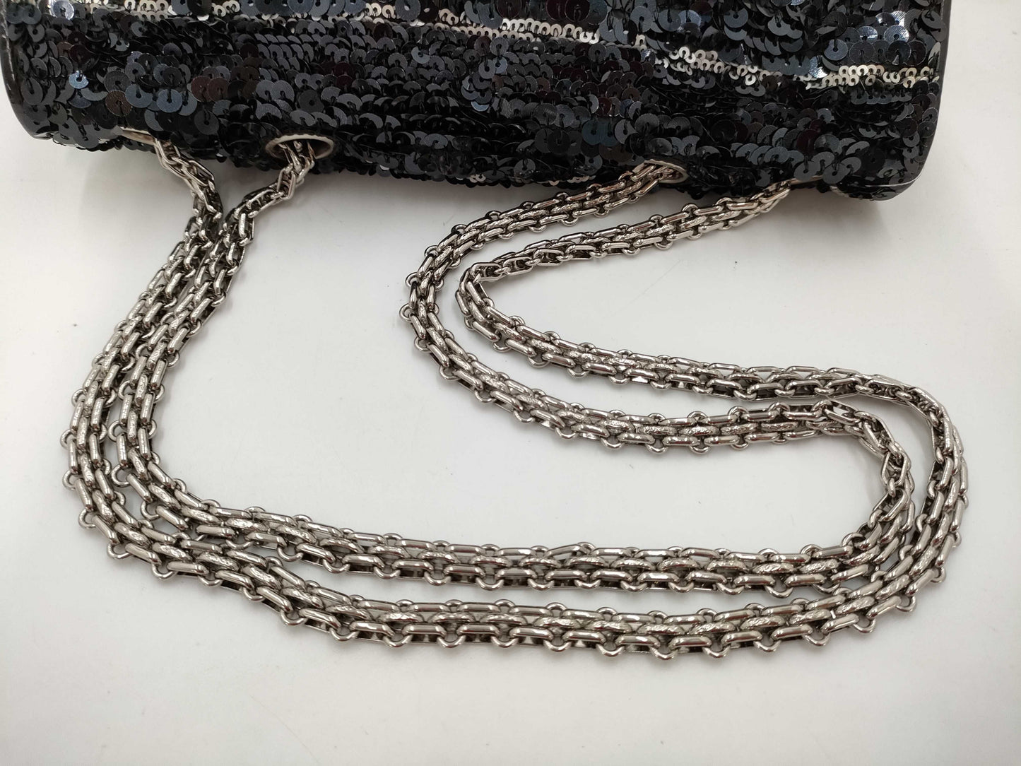 CHANEL 2.55 Sequined Shoulder Bag, Size 15
