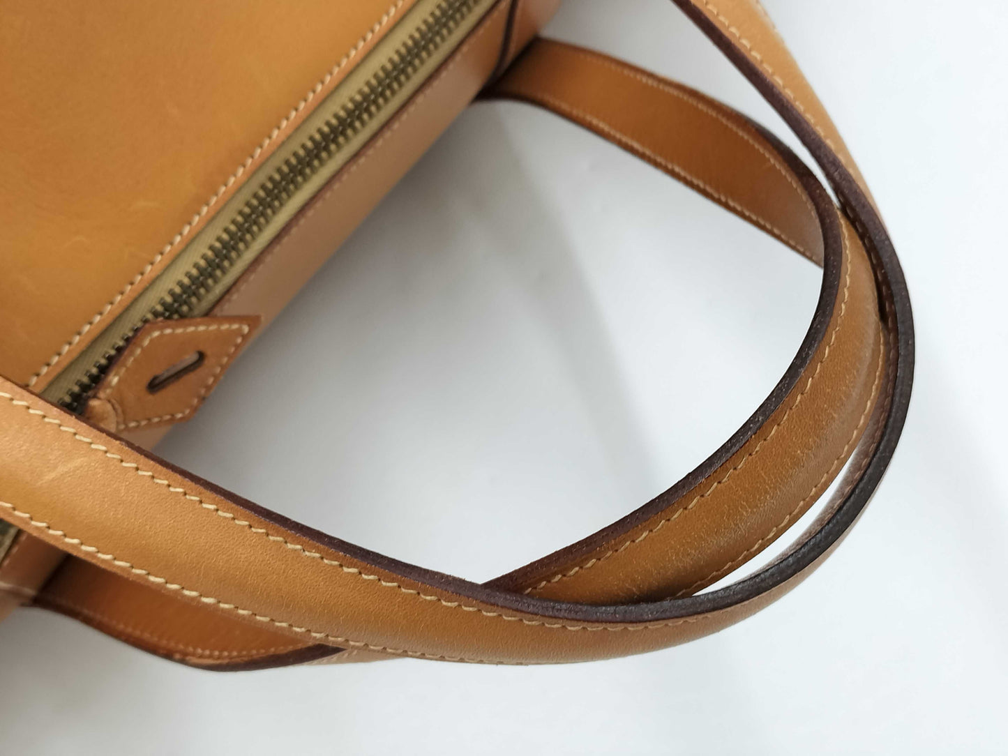 HERMES Arty Chamonix Natural Boston Bag with O-T Stamp and G Hardware