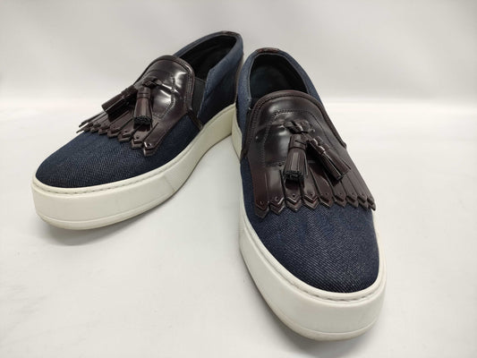 LOUIS VUITTON Tassel Fringe Denim Sneakers Size 6.5