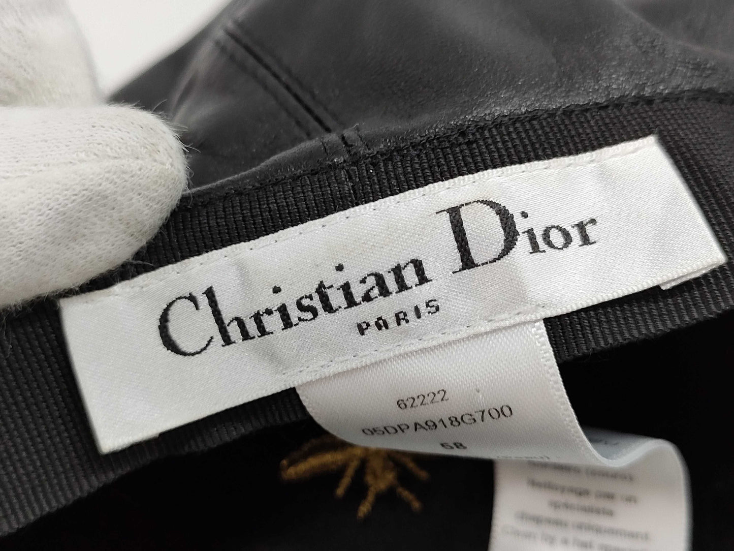 Dior Casquette Leather Black Size 58 Other Apparel