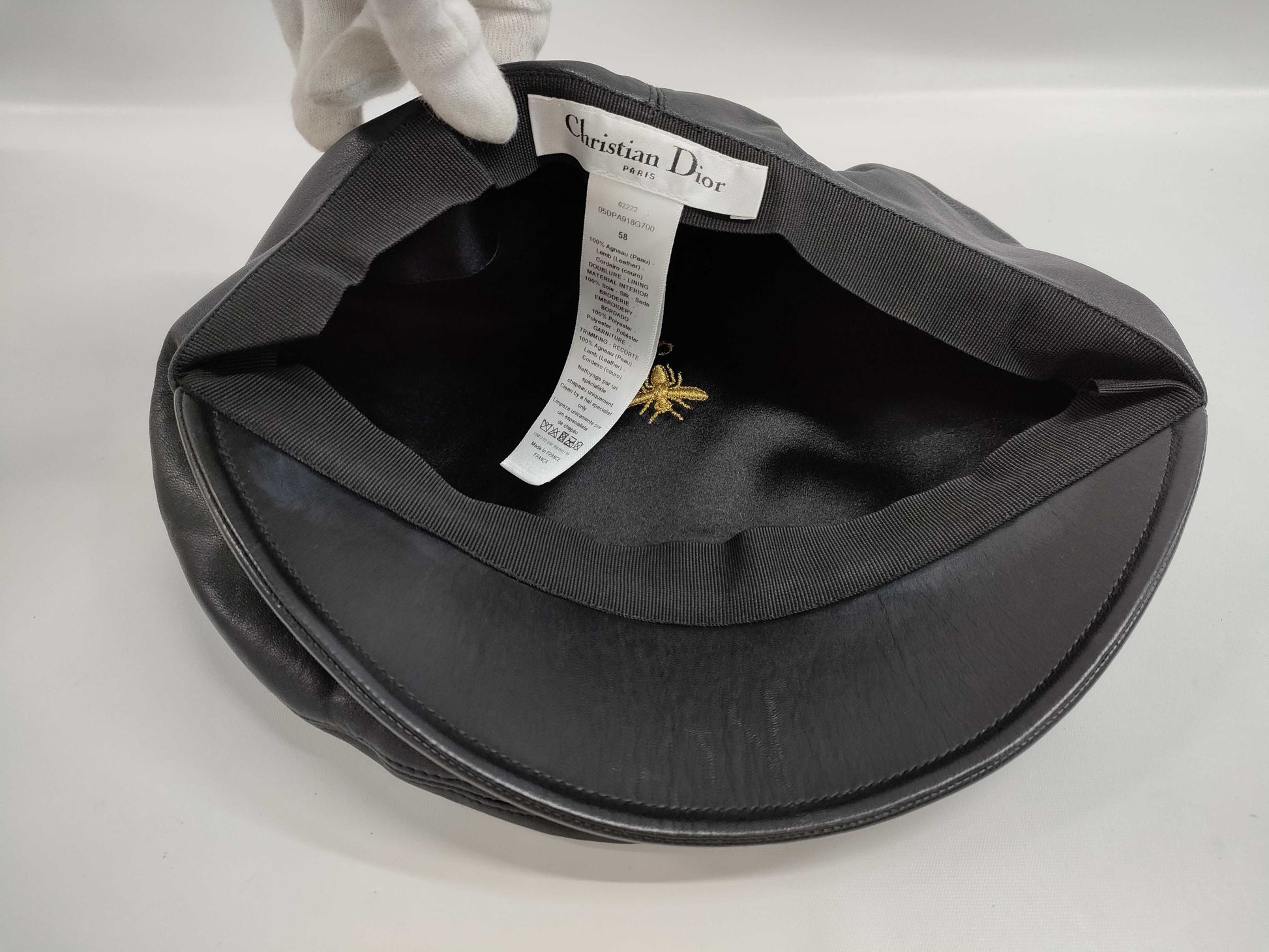 Dior Casquette Leather Black Size 58 Other Apparel