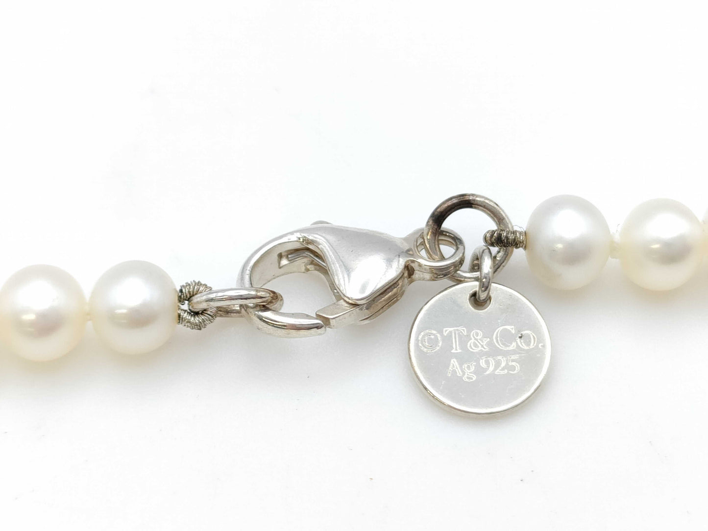 Tiffany & Co. Pearl Necklace, 925, 17.9g, 5.2-5.5mm Diameter