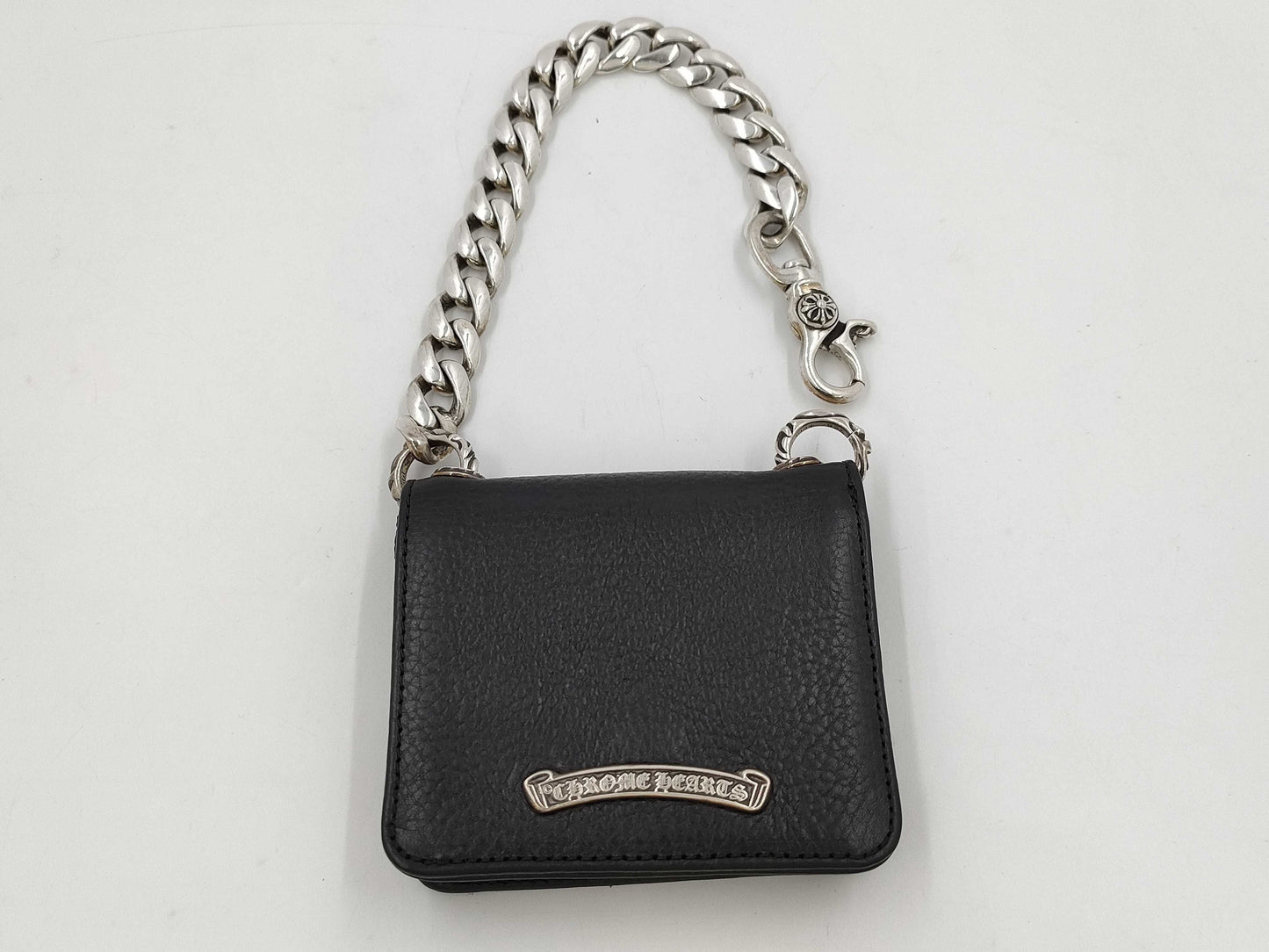 CHROME HEARTS TV Man Wallet with 1 Clip Classic Chain, Black