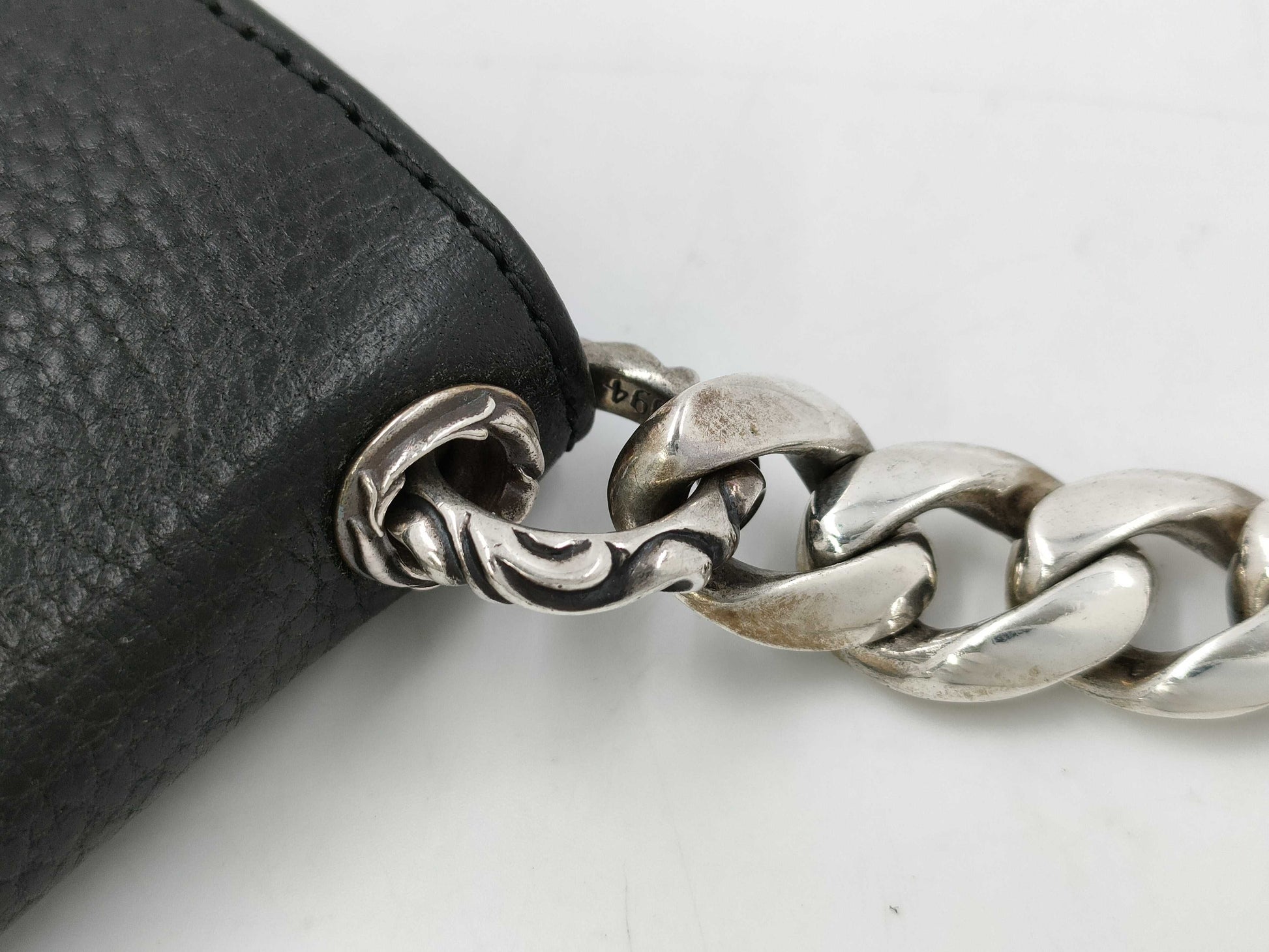 CHROME HEARTS TV Man Wallet with 1 Clip Classic Chain, Black