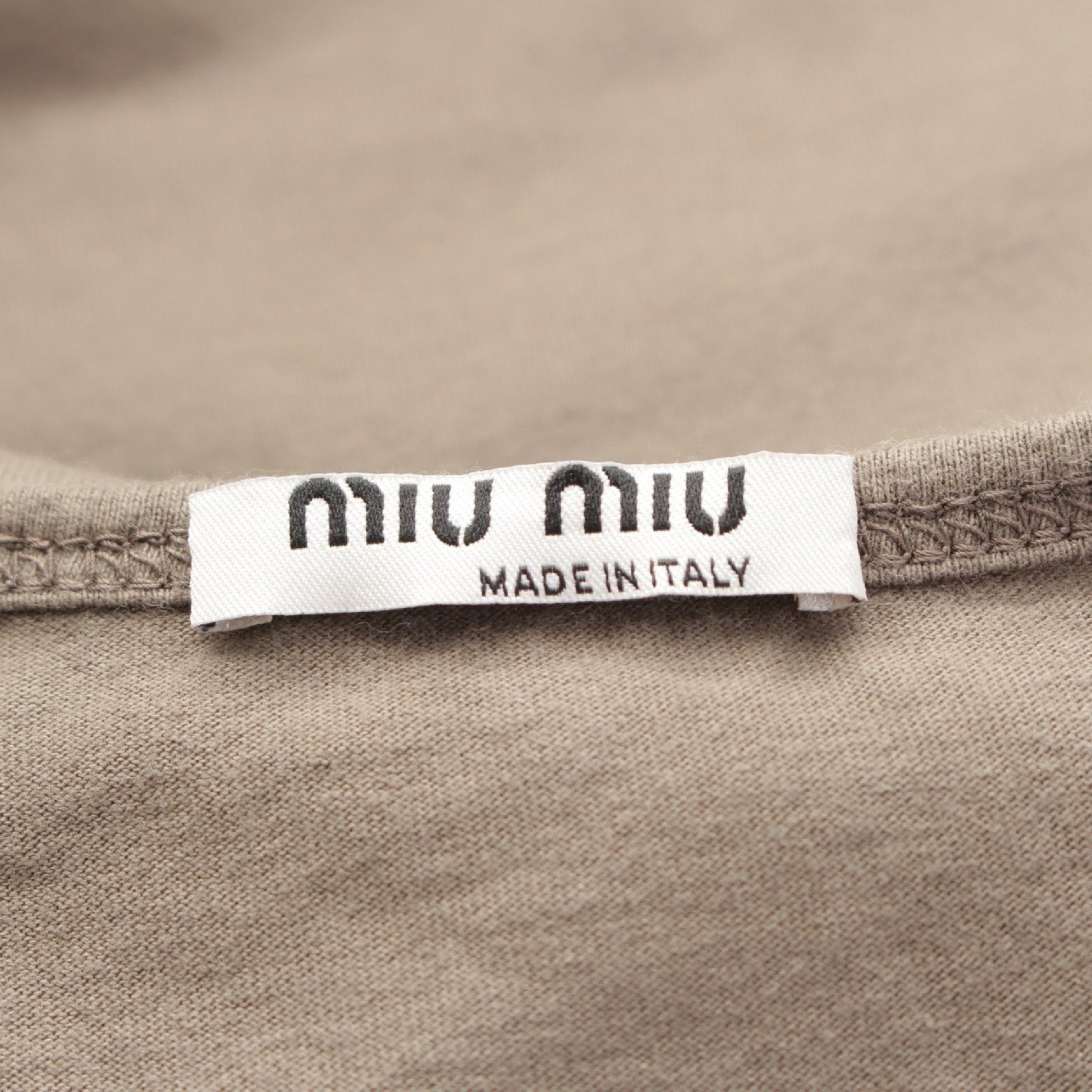 miu miu MIUMIU Beaded Appliqué Short-Sleeve Tee Jeweled Appliqué M T-shirt