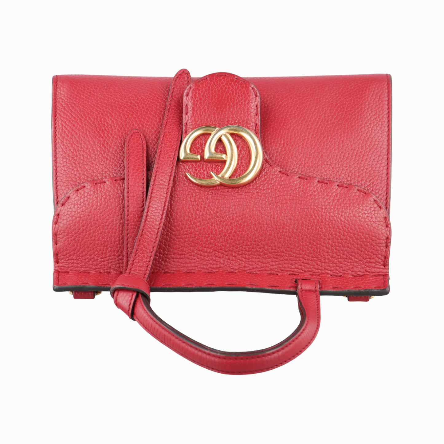 GUCCI GG Marmont Red Leather Shoulder Bag 442622I020144746