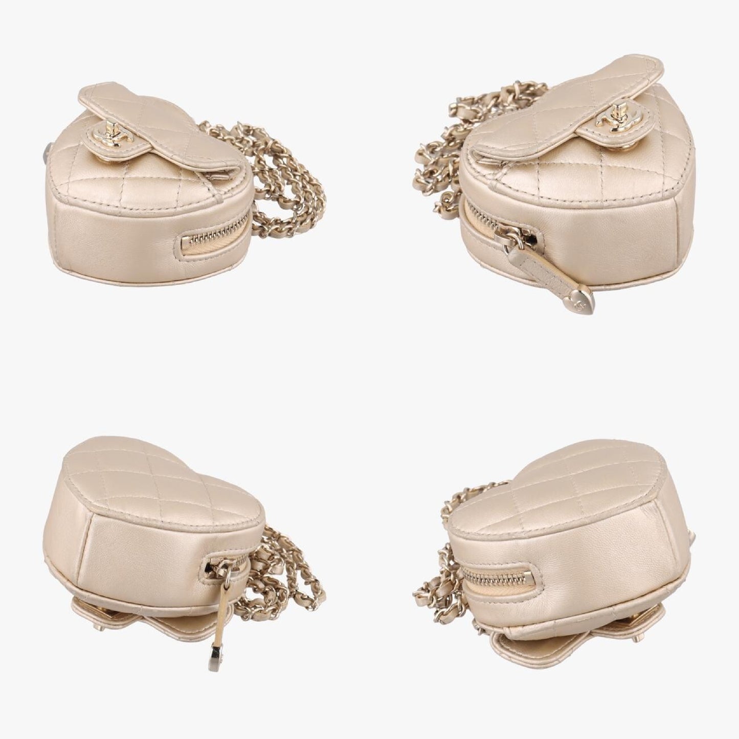 CHANEL Heart Arm Matelasse Gold Lambskin Shoulder Bag AP278332050483