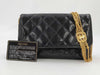 CHANEL Lizard Black Shoulder Bag