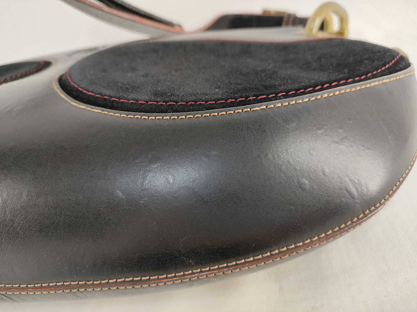 LOEWE Anagram Turnlock Shoulder Bag in Leather and Suede, Black