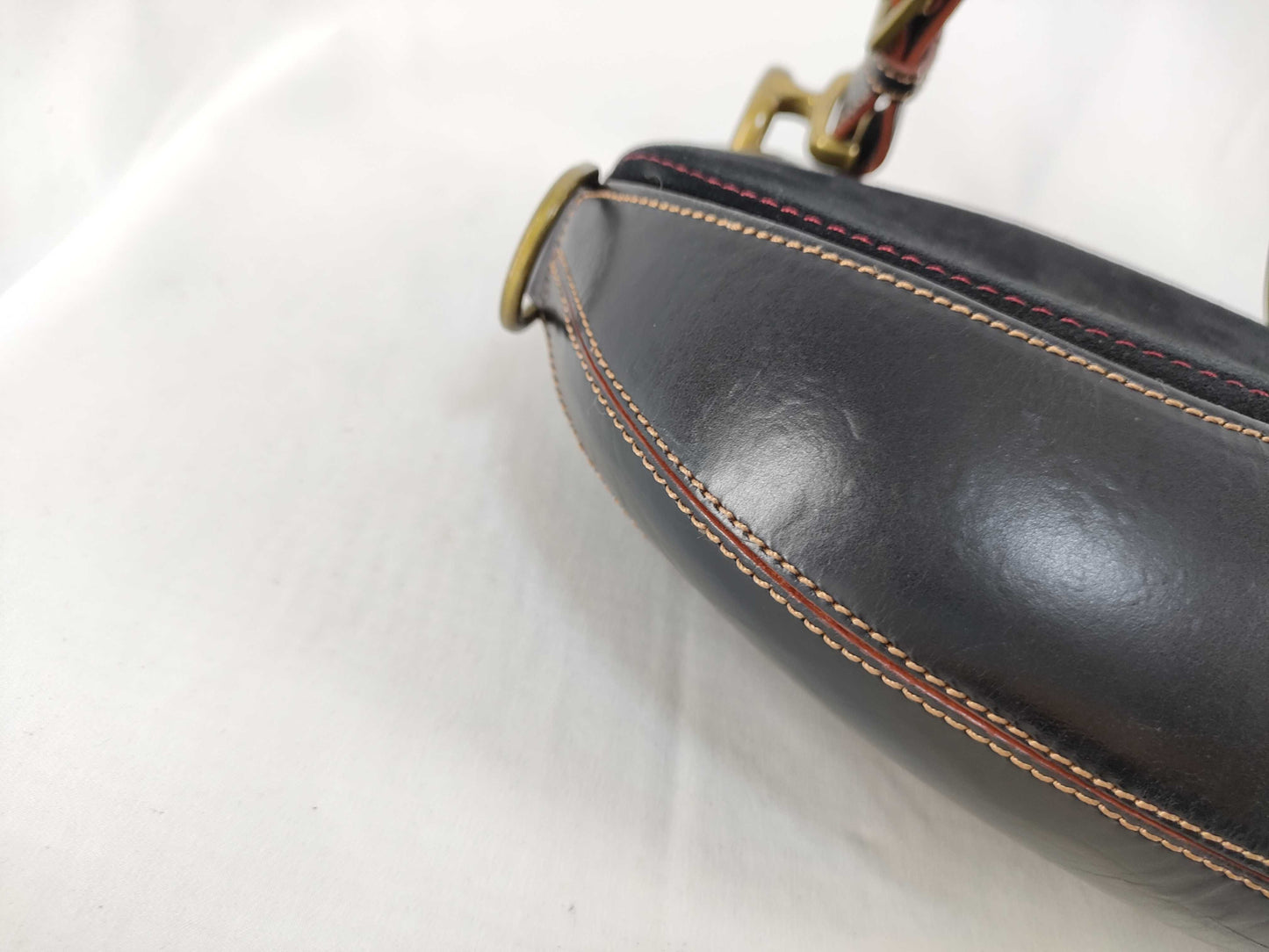 LOEWE Anagram Turnlock Shoulder Bag in Leather and Suede, Black