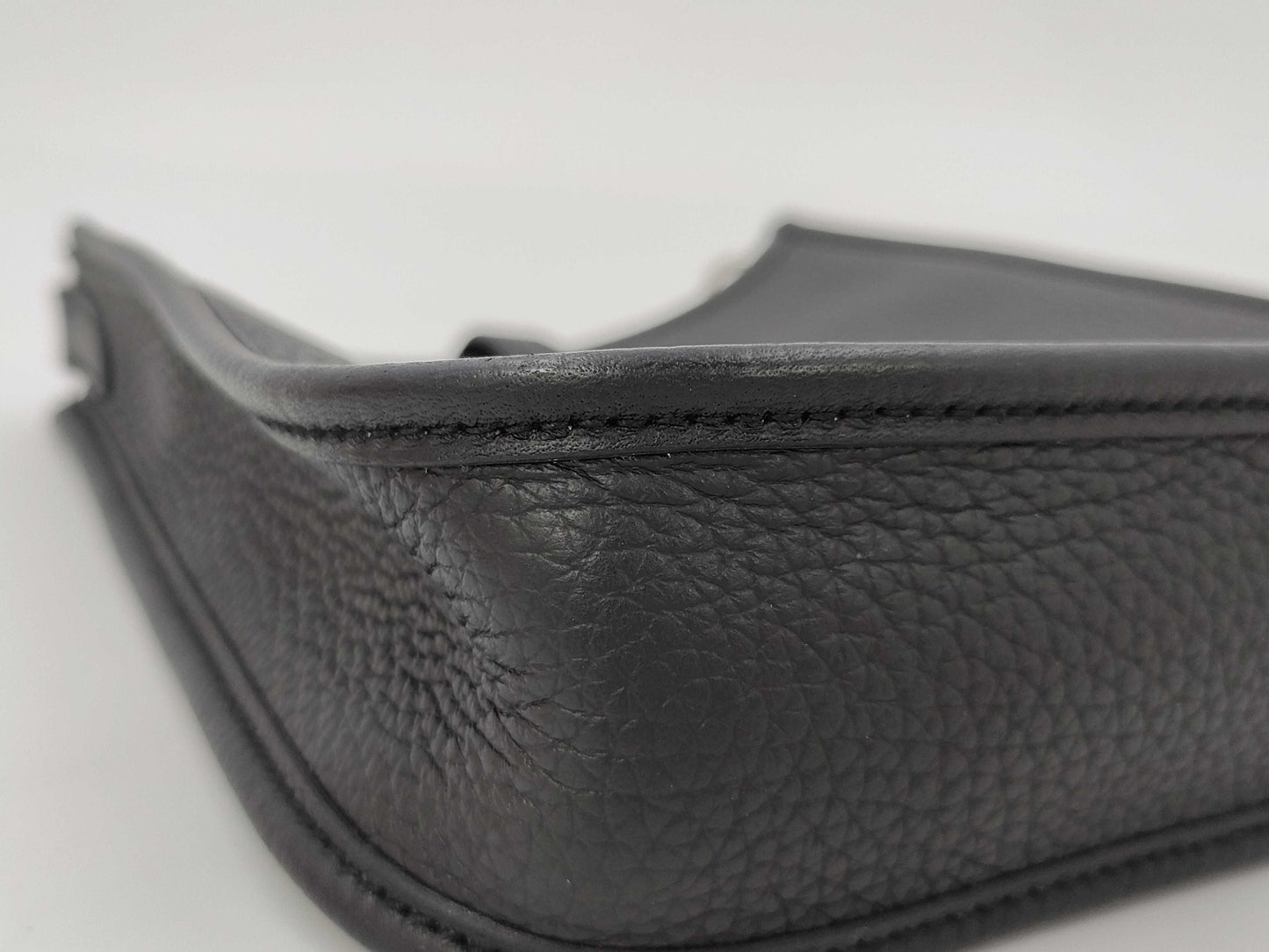 HERMES Mini Evelyne Amazone 16 TPM Noir Black Shoulder Bag with Silver Hardware and Stamped "B"