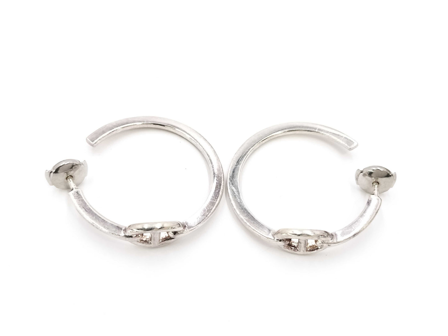 HERMES Chaine d'Ancre Hoop Earrings in Silver 925 / 23O383194