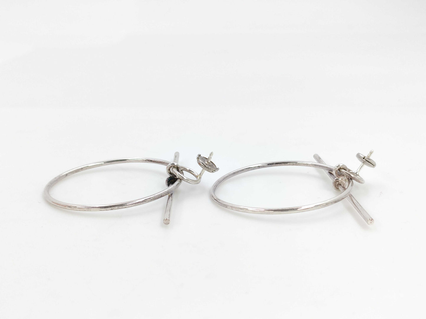 HERMES Hoop Earrings, Medium, Silver 925, 22S518634