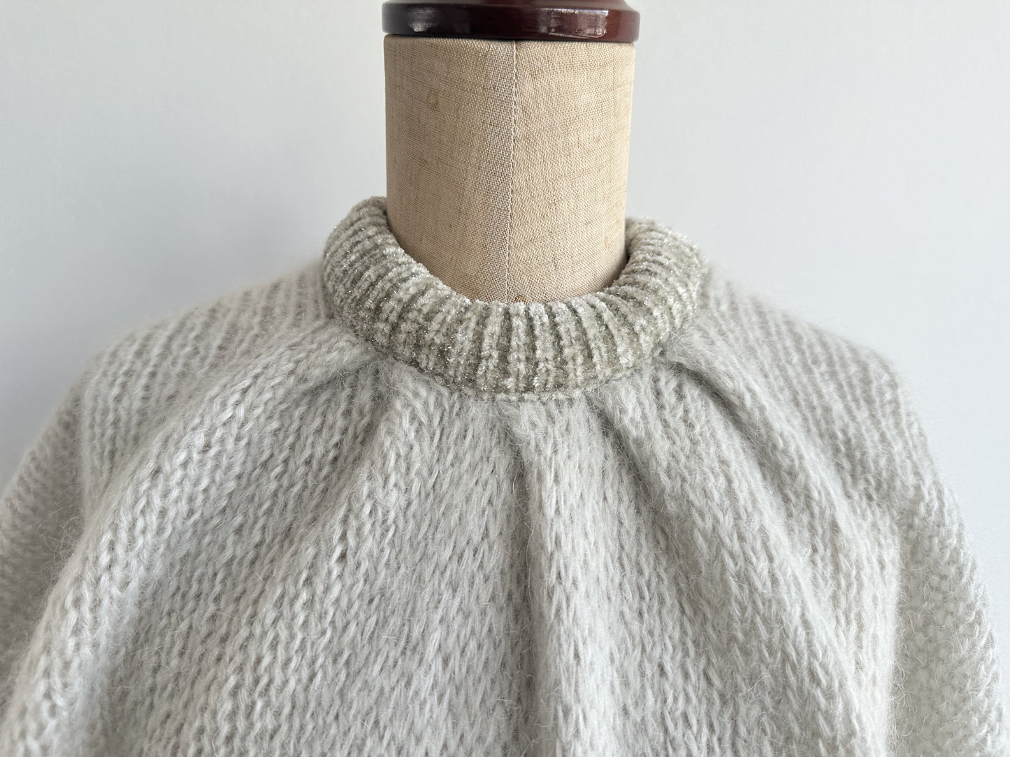 LOEWE Gray Mohair Oversized Knit Vest, Size XS