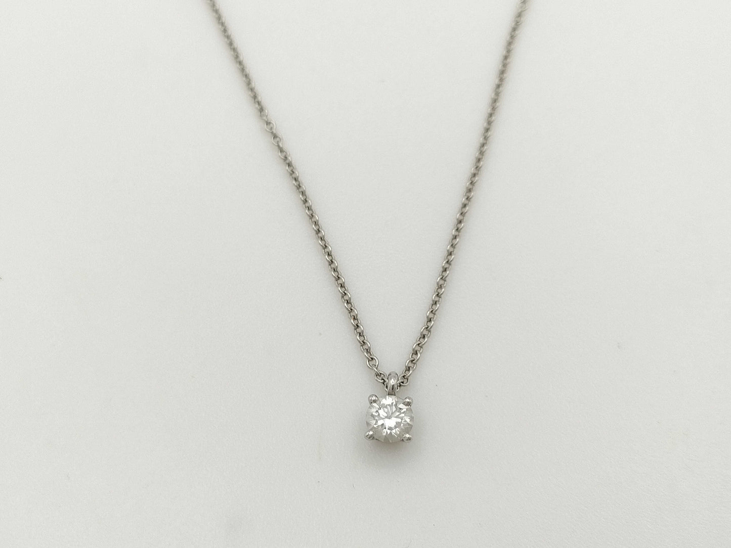 Tiffany & Co. Solitaire 1PD PT950 2.3g Necklace
