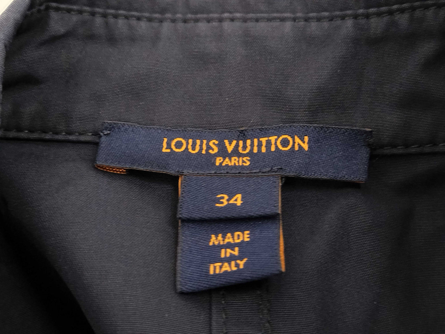 LOUIS VUITTON 22SS Louis Vuitton Gold Button Shirt Dress Size 34 Navy Coat