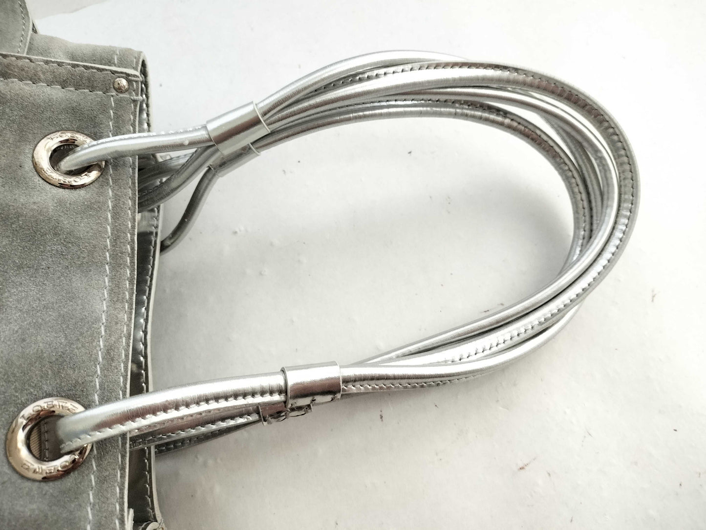 LOEWE Loewe Anagram Silver Mini Handbag