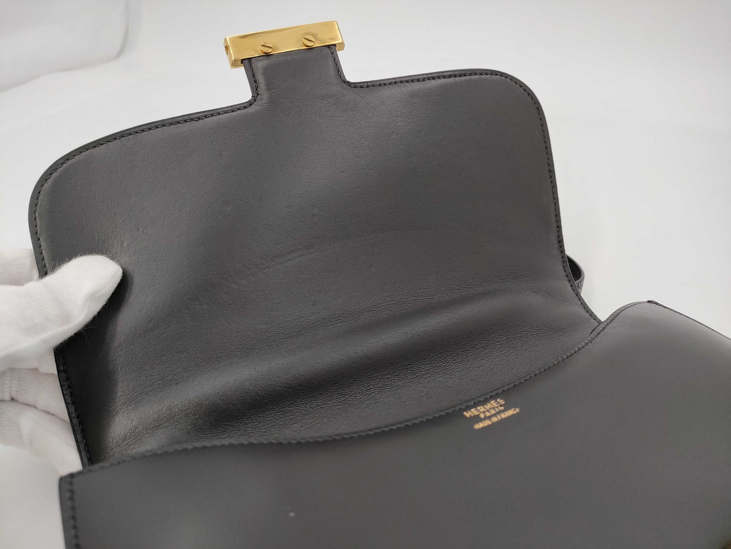 HERMES Constance 23 Black Shoulder Bag with O* Stamp