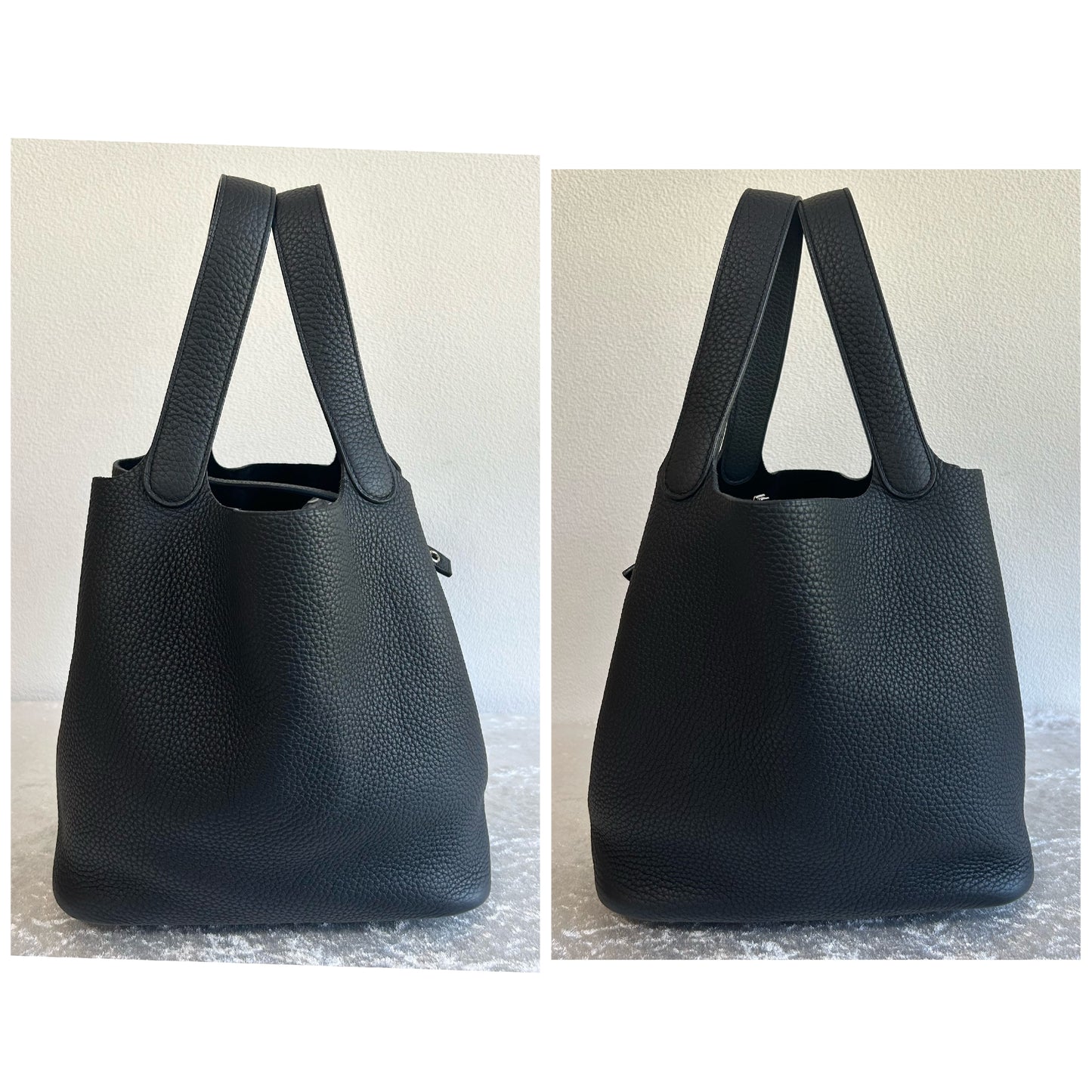 HERMES Picotin Lock MM Noir Black Y Stamp Handbag