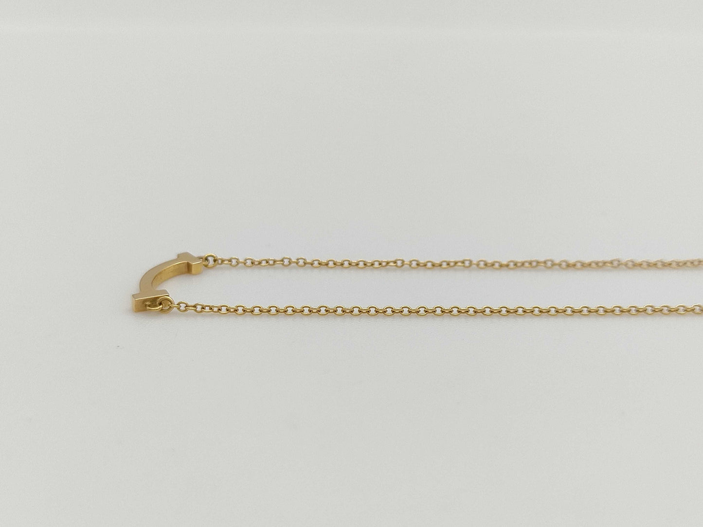 Tiffany & Co. T Smile Mini YG Au750 2.2g Necklace