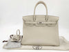 HERMES Birkin 30 Beton Silver Hardware C Stamp Handbag