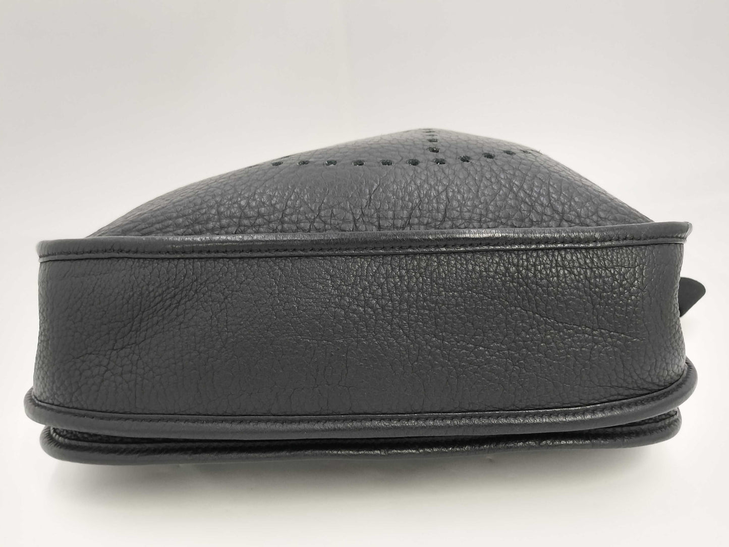 HERMES Evelyn 3PM Taurillon Black Shoulder Bag with Silver Hardware