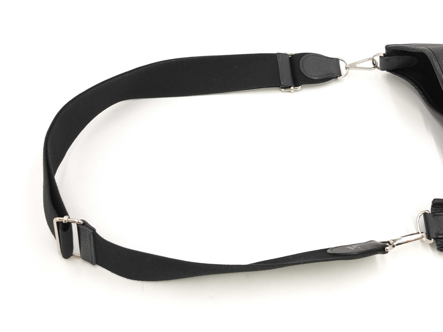 HERMES Evelyn 3PM Taurillon Black Shoulder Bag with Silver Hardware