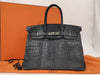 HERMES Birkin 35 Niloticus Matte Silver Hardware Handbag
