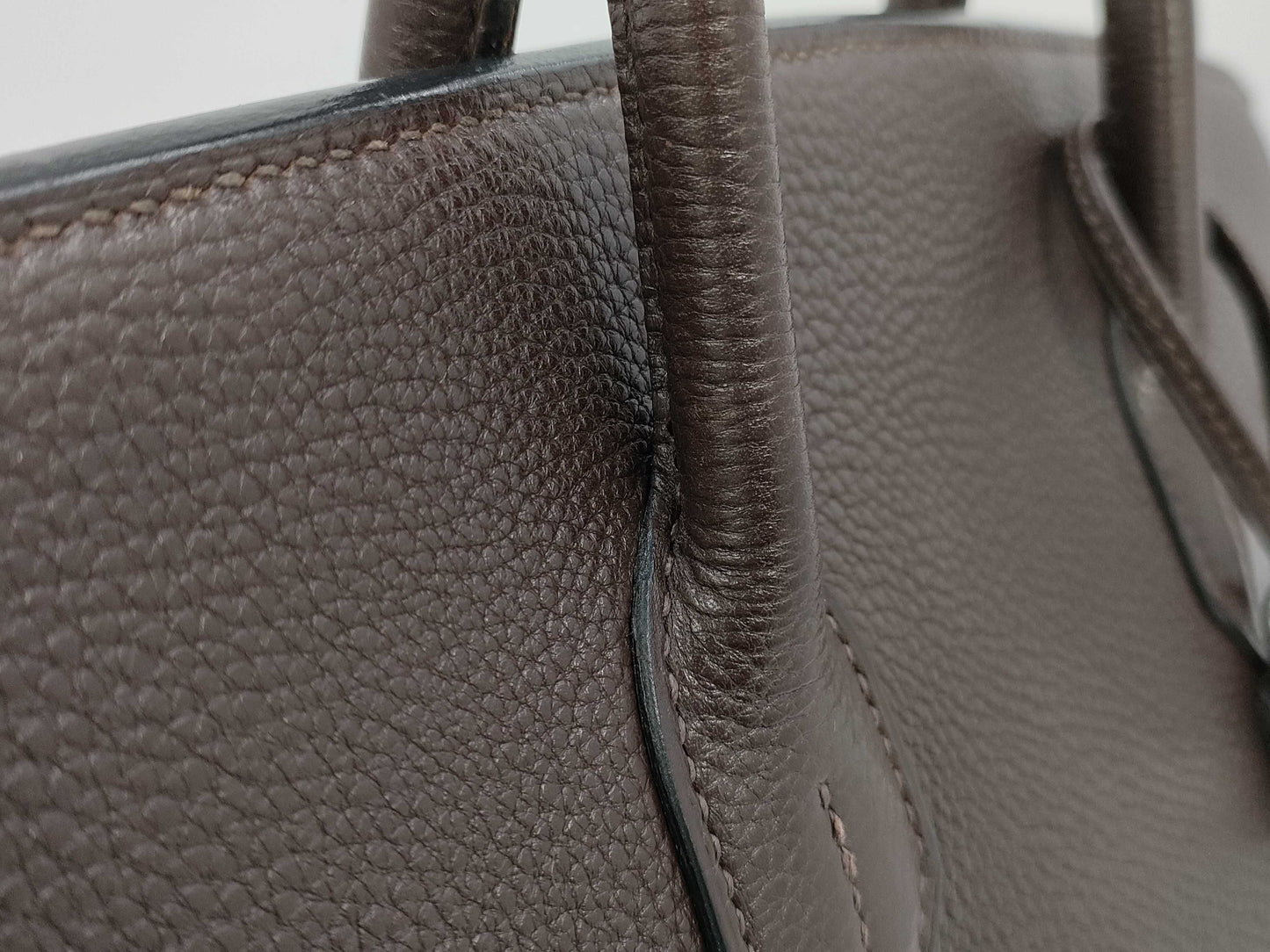 HERMES Birkin 35 Togo Two-Tone Silver Hardware with J Stamp