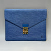 LOUIS VUITTON Epi Leather Porte-Document Senator Document Bag Business Clutch Bag Blue A20980 Business Bag