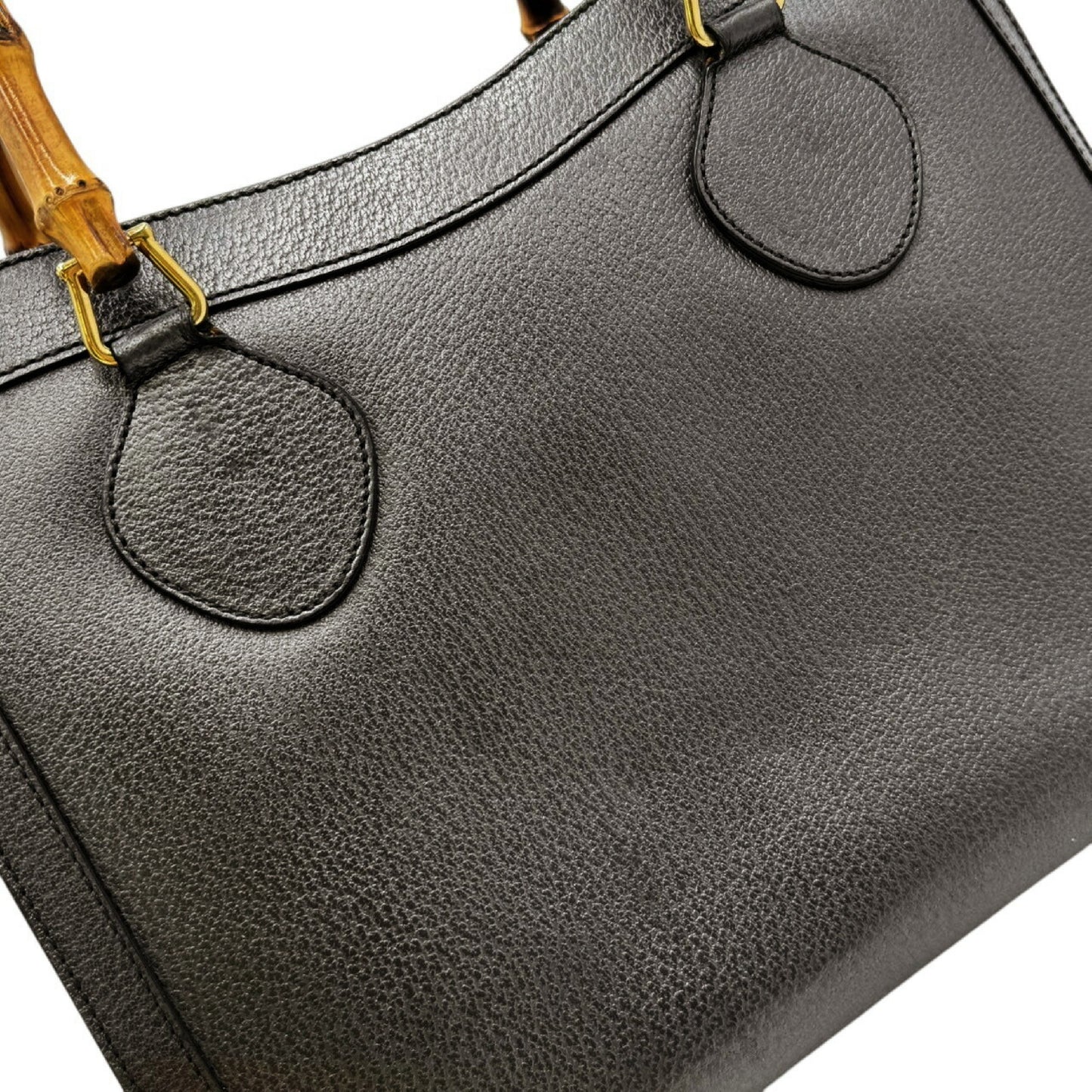 GUCCI Bamboo Handbag Tote Bag 002 0260 200110 Gray Leather Tote Bag