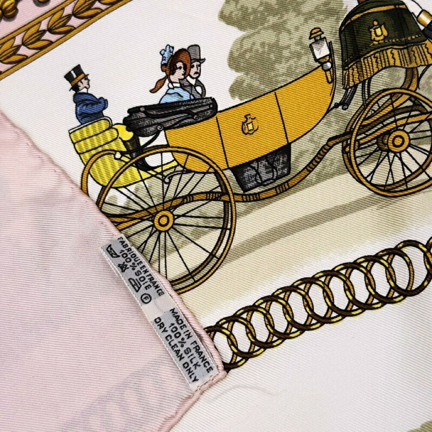 HERMES HERMES Carré 90cm 100% Silk LA PROMENADE DE LONGCHAMPS Stroll to Longchamp Pink Women's Other Accessories