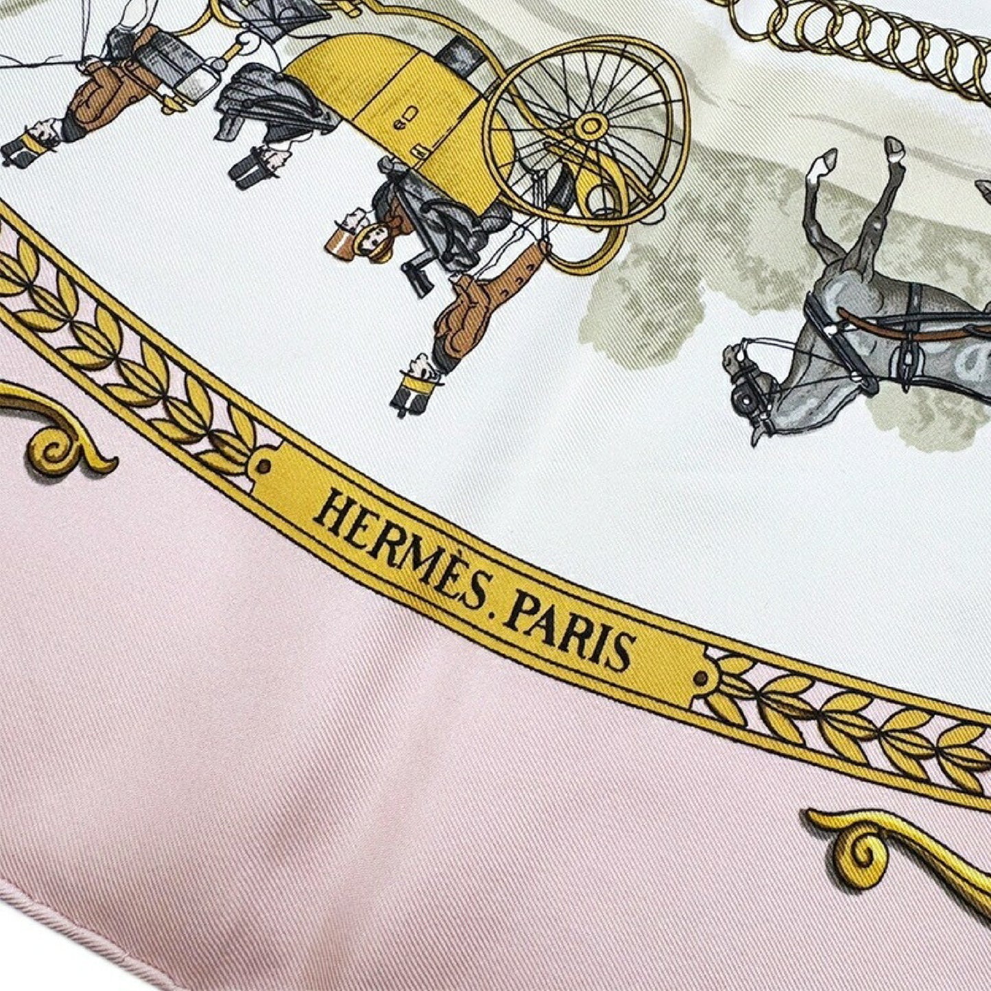 HERMES HERMES Carré 90cm 100% Silk LA PROMENADE DE LONGCHAMPS Stroll to Longchamp Pink Women's Other Accessories