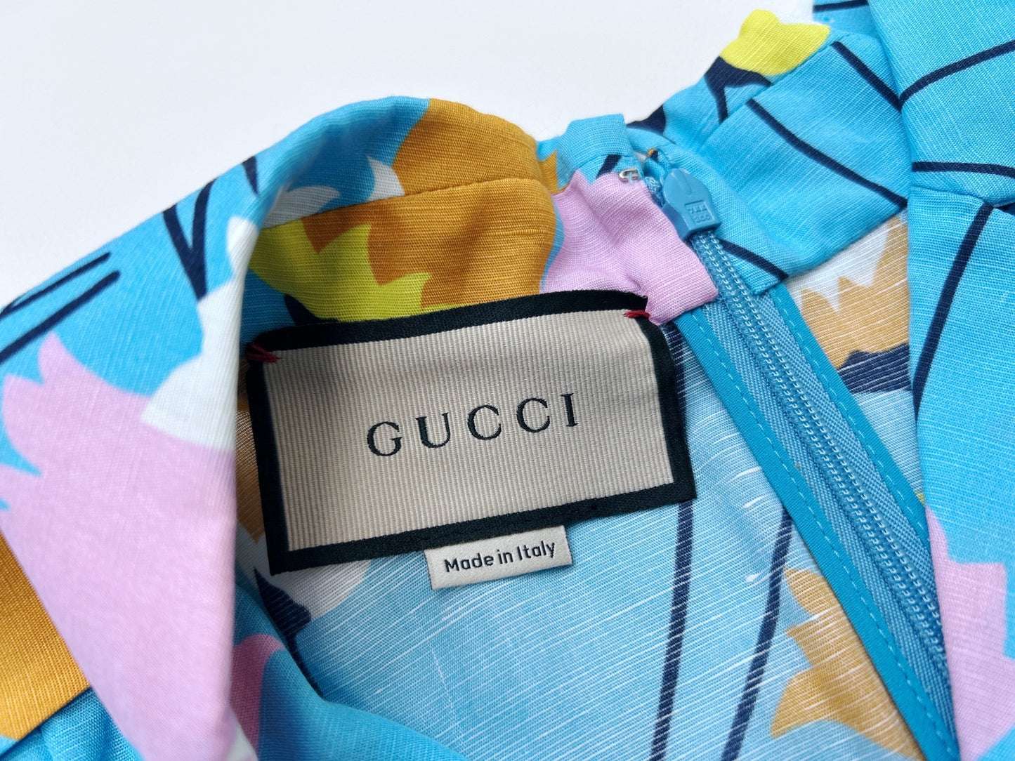 GUCCI 657935 Linen Blend Short Sleeve Dress, Women's, Size 36