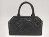 CHANEL Mini Boston Bag, Black, Caviar, with Seal