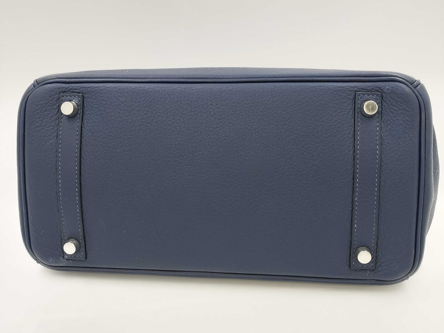 HERMES Birkin 30 Verso Togo Blue Indigo Silver Hardware Handbag