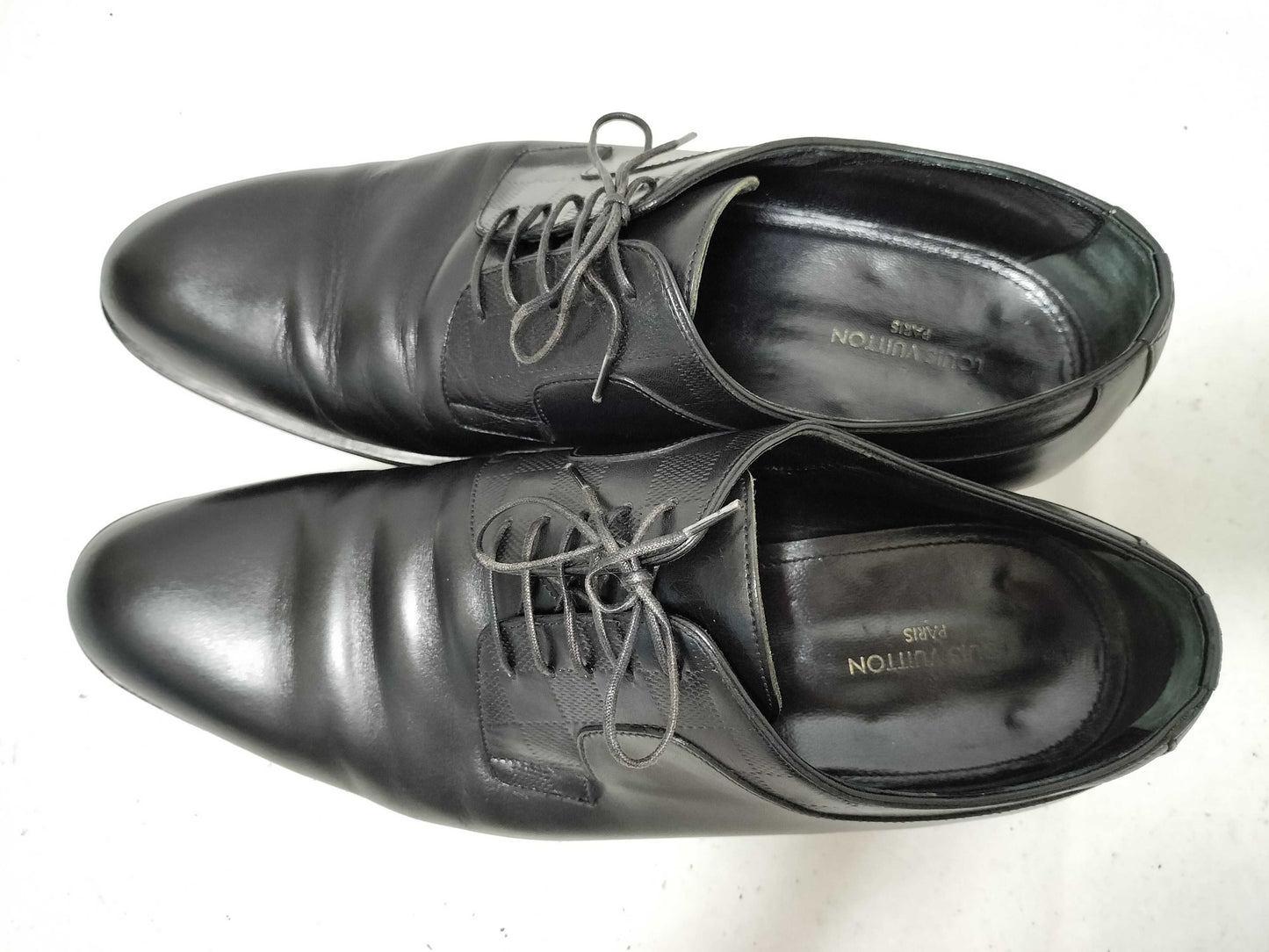 LOUIS VUITTON Damier Leather Derby Shoes Size 8 Business Shoes