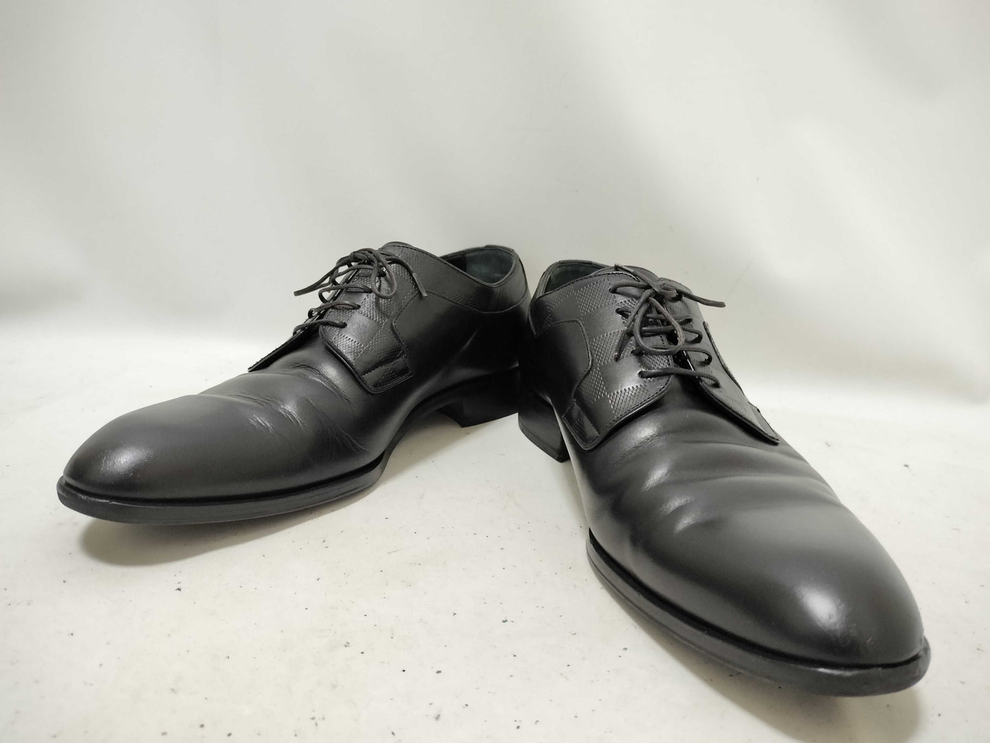 LOUIS VUITTON Damier Leather Derby Shoes Size 8 Business Shoes